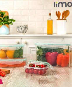 Limon 4 Pcs Lock Containers Food Container Iran Made