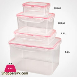 Limon 4 Pcs Lock Containers Food Container Iran Made