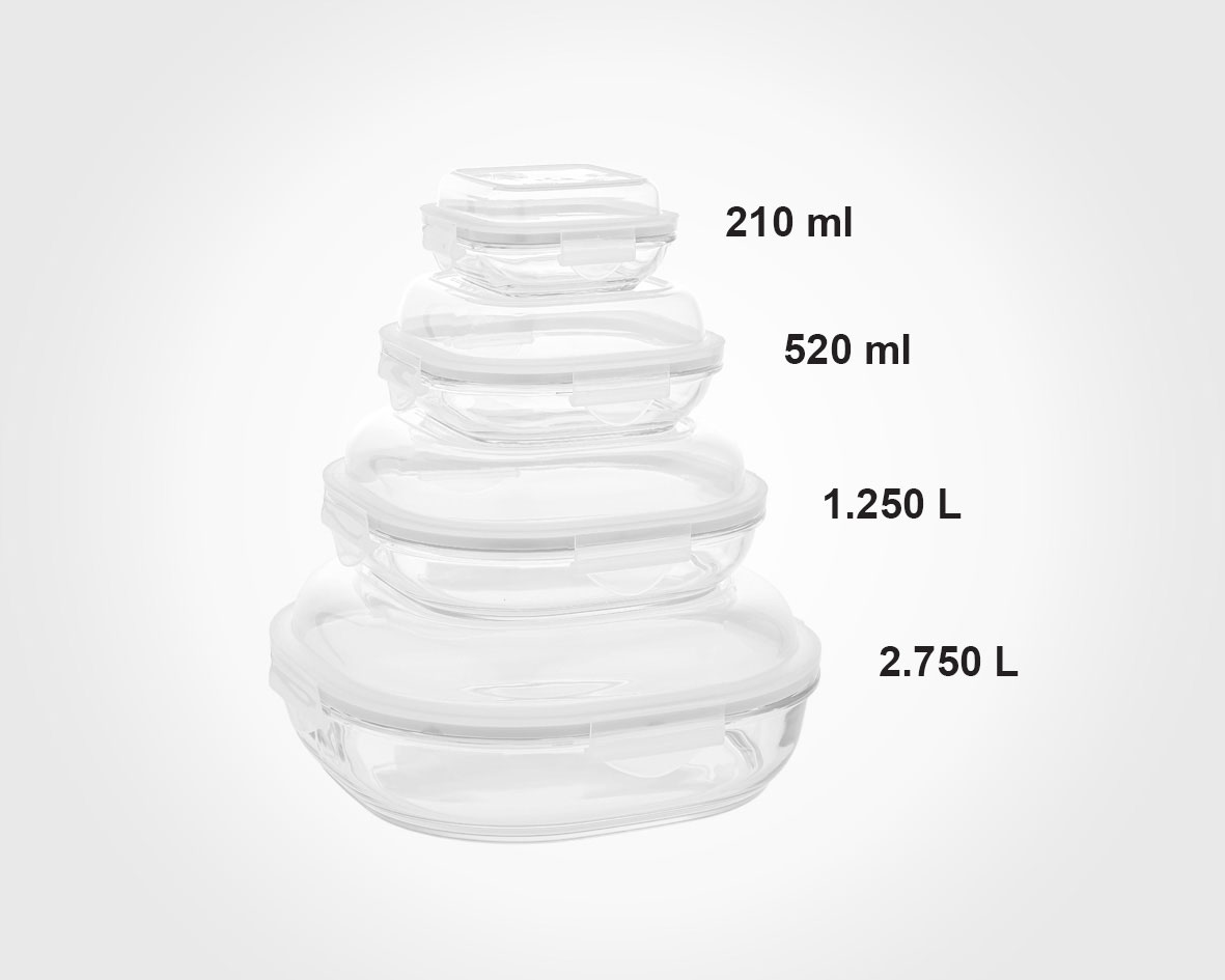 Limon Glass Container Set Of 4 - Iran Made