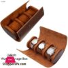 New 3 Slots Watch Roll Storage Box Portable Leather Clock Holder With Slid In Out Detach Wristwatch Display Jewelry Organizer Stylec Black