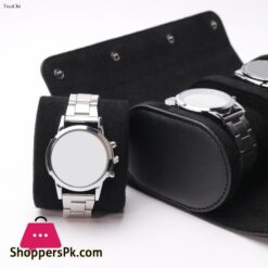 New 3 Slots Watch Roll Storage Box Portable Leather Clock Holder With Slid In Out Detach Wristwatch Display Jewelry Organizer Stylec Black