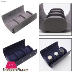 New 3 Slots Watch Roll Storage Box Portable Leather Clock Holder With Slid In Out Detach Wristwatch Display Jewelry Organizer Stylec Black