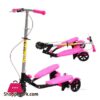 New Arrival Portable Kids Pedal Scooter with Seat Can Sit and Ride Foldable 3-Wheeled Stepper Scooter for 4-12 Years Old Kids