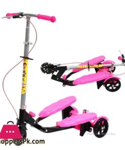 New Arrival Portable Kids Pedal Scooter with Seat Can Sit and Ride Foldable 3-Wheeled Stepper Scooter for 4-12 Years Old Kids