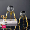Nordic Home Decoration Crystal Glass Ball On Tripod Stand - Large
