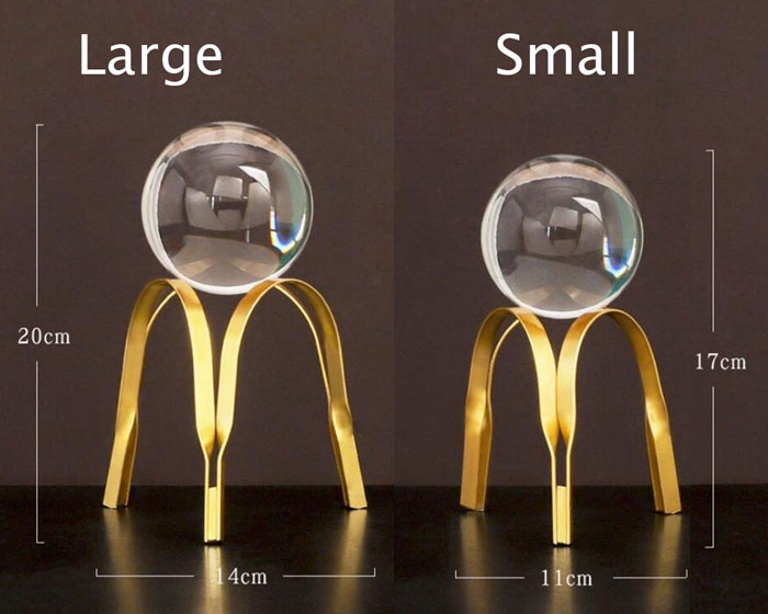 Nordic Home Decoration Crystal Glass Ball On Tripod Stand - Large