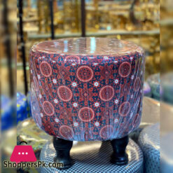 Round Ottoman Stool Wooden Soft Rest Chair Footstool Seat