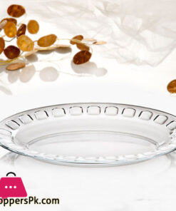 Set of 2 Glayol Large Oval Platter Glass Serving Dishes Transparent Glass 13 Inches Rice Dishes Pack of 2