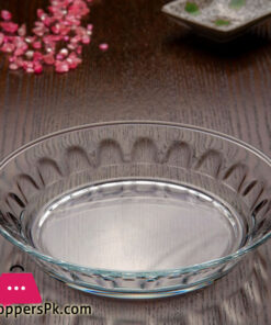 Set of 6 Glayol Deep Dinner Side Plate Nihari Plates Transparent Glass 6 Pieces Full Plates