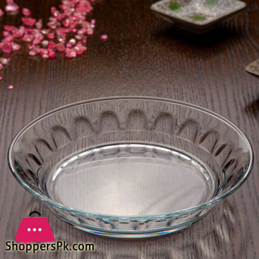 Set of 6 Glayol Deep Dinner Side Plate Nihari Plates Transparent Glass 6 Pieces Full Plates