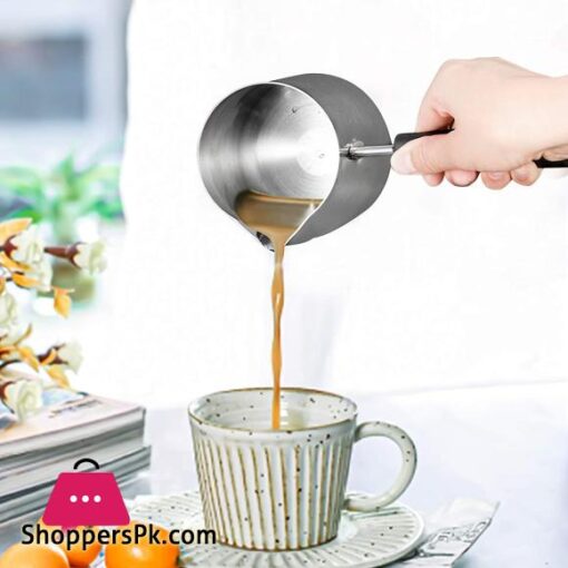 Stainless Steel Butter and Coffee WarmerTurkish Coffee PotMini Butter Melting Pot and Milk Pot with Spout