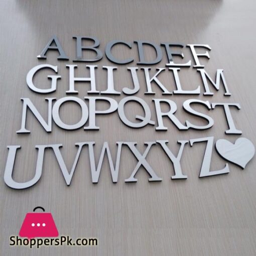 Wall Sticker English Alphabet Acrylic Mirrior 3d Sticker Decoration Wedding love letters Decorative Alphabet