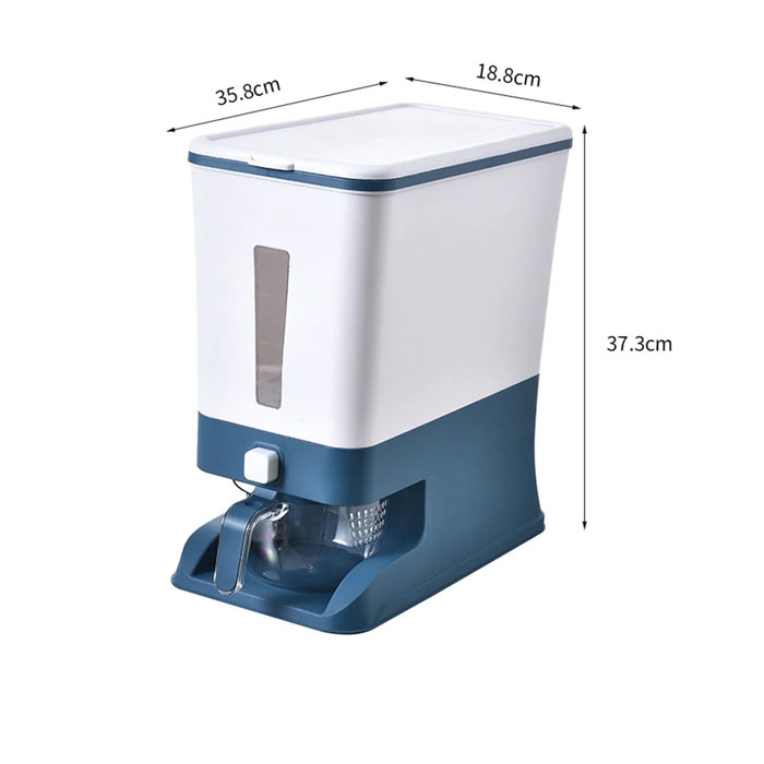 12Kg Rice Dispenser Storage - Blue