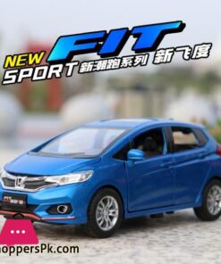1:32 Scale Diecast Toy Car Model Honda FIT JAZZ SUV Pull Back Door Openable Sound & Light Educational Collection Gift For Kid