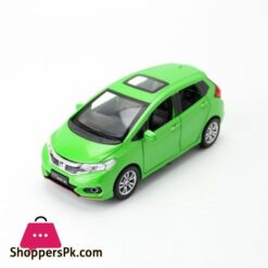 1:32 Scale Diecast Toy Car Model Honda Fit Jazz Suv Pull Back Door Openable Sound &Amp; Light Educational Collection Gift For Kid