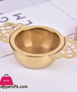 1Pcs Stainless Steel Tea Strainer Easy Clean Loose Leaf Traditional Hanging Herbal Double Ear Infuser Filter ReusableTea Strainers
