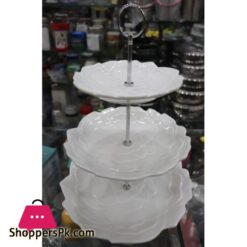 Embossed Snack Dish Cake Tray 3 Tier Cupcake Stand Tiered Serving Cake Stand Square White Embossed Dessert Stand Weddings Parties Pastry Serving Tray 3 Tier Ceramic Luxurious Dessert Stand Tower Tree Display Pastry Serving Tray Ceramic Material