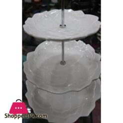 Embossed Snack Dish Cake Tray 3 Tier Cupcake Stand Tiered Serving Cake Stand Square White Embossed Dessert Stand Weddings Parties Pastry Serving Tray 3 Tier Ceramic Luxurious Dessert Stand Tower Tree Display Pastry Serving Tray Ceramic Material