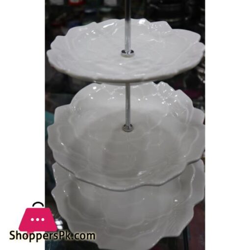 Embossed Snack Dish Cake Tray 3 Tier Cupcake Stand Tiered Serving Cake Stand Square White Embossed Dessert Stand Weddings Parties Pastry Serving Tray 3 Tier Ceramic Luxurious Dessert Stand Tower Tree Display Pastry Serving Tray CERAMIC MATERIAL
