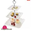 Embossed Snack Dish Cake Tray 3 Tier Cupcake Stand Tiered Serving Cake Stand Square White Embossed Dessert Stand Weddings Parties Pastry Serving Tray 3 Tier Ceramic Luxurious Dessert Stand Tower Tree Display Pastry Serving Tray CERAMIC MATERIAL