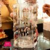 360 Degree Rotating Jewelry Storage Box Earring Display Stand Plastic Earring Holder Showcase Jewelry Organizer Box