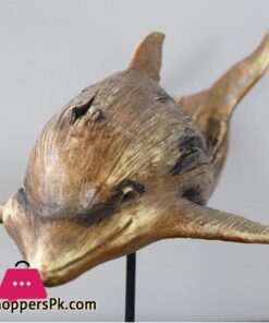 Dolphin Statue Sculpture, Imitation Wooden Resin Crafts Ornaments Home Hotel Office Desktop 7 Aida Bz Dolphin Statue Sculpture Imitation Wooden Resin Crafts Ornaments Home Hotel Office Desktop Decorations 28X405X16Cm