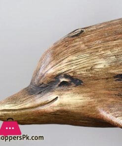 Dolphin Statue Sculpture, Imitation Wooden Resin Crafts Ornaments Home Hotel Office Desktop 8 Aida Bz Dolphin Statue Sculpture Imitation Wooden Resin Crafts Ornaments Home Hotel Office Desktop Decorations 28X405X16Cm