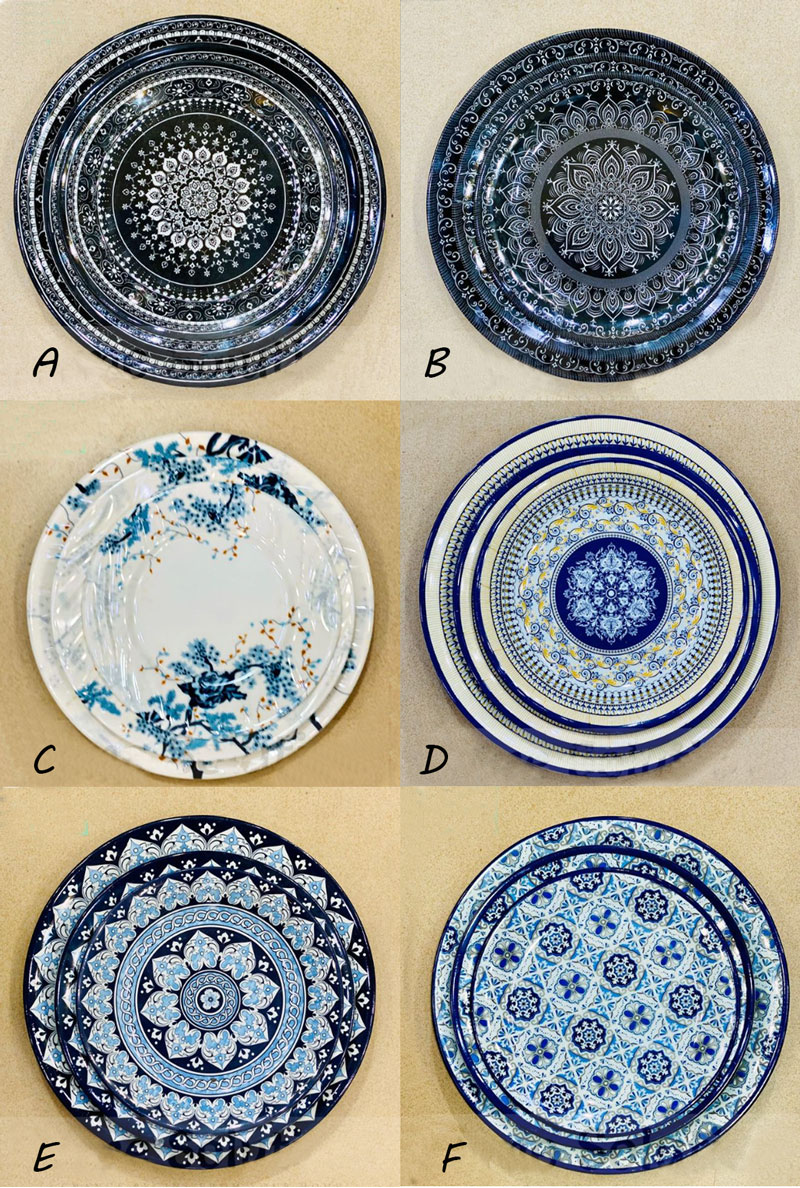Blue Floral Melamine Dinner Plate Pack Of 6 14 Blue Floral Melamine Dinner Plate Pack Of 6