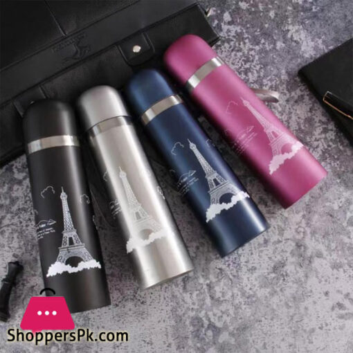 Bullet Stainless Steel Vacuum Cup The Eiffel Tower Pattern Flask Thermos Water Bottle