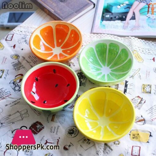 NOOLIM 4 Pcslot Ceramic Bowl Fruits Print Food Container Salad Bowl Baby Love Cute Cups Fruit Bowl Dishes Kitchen Bowlsceramic bowl