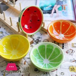 Noolim 4 Pcslot Ceramic Bowl Fruits Print Food Container Salad Bowl Baby Love Cute Cups Fruit Bowl Dishes Kitchen Bowlsceramic Bowl