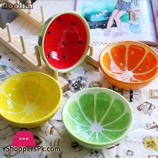 NOOLIM 4 Pcslot Ceramic Bowl Fruits Print Food Container Salad Bowl Baby Love Cute Cups Fruit Bowl Dishes Kitchen Bowlsceramic bowl