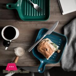 Nordic Potted Ceramic Plate Tableware Fruit Breakfast Plate Creative Baked Rice Plate Western Food Household Platedishes Plates