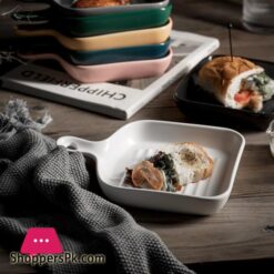 Nordic Potted Ceramic Plate Tableware Fruit Breakfast Plate Creative Baked Rice Plate Western Food Household Platedishes Plates