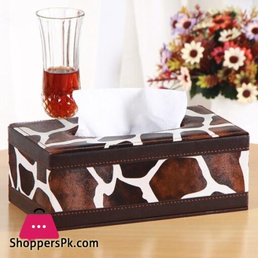 PU Leather Tissue Box Holder Rectangle Shaped Tissue Box Cover Canister Case Napkin Holder Toilet Paper Dispenser for Office CarTissue Boxes