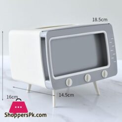 Creative Tissue Box Tv Shape Desktop Finishing With Mobile Phone Holder Storage 2 In 1 Napkin Box Storage Box Organizer U2Tissue Boxes