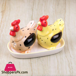 Cute Hens Salt And Pepper Set With Tray