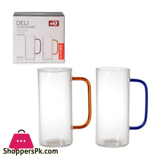 Deli Glassware Mug 380 ML - Pack Of 2