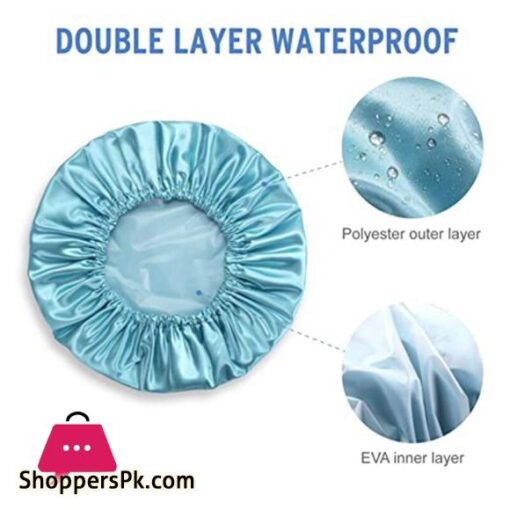 4PCS Double Layer Ladies Shower Cap Waterproof ReusableShower Caps