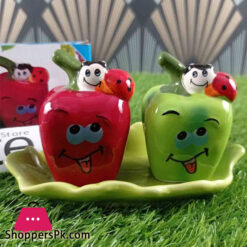 Dragon Capsicum Shape Green &Amp; Red Ceramic Salt &Amp; Pepper Shaker Set 1 Piece Salt &Amp; Pepper Set  (Ceramic)