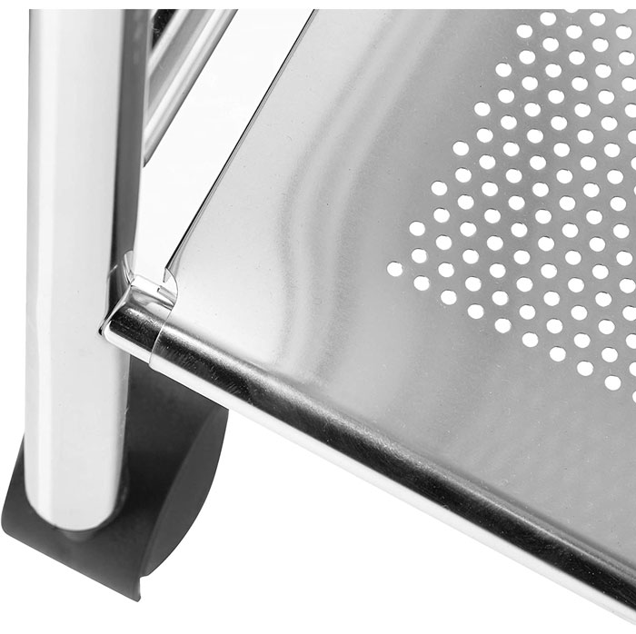 Exclusive Household And Bathroom Trolley - Mobile Bathroom Rack 3 Shelves Steel