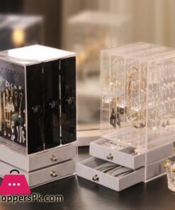 Jewelry Box Earring Storage Box Jewelry Drawer Display Rack Organizer Necklace Jewelry Watch Cabinet Plastic