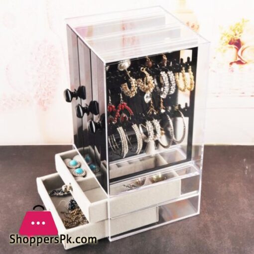Jewelry Box Earring Storage Box Jewelry Drawer Display Rack Organizer Necklace Jewelry Watch Cabinet Plastic