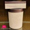 Leather Tissue Dustbin Set With Canvas Touch