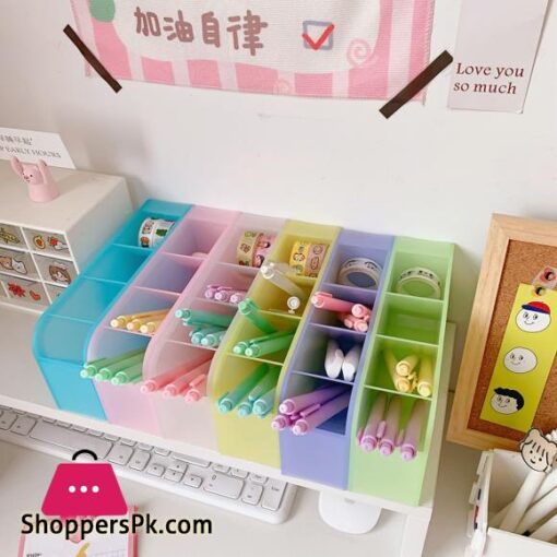 New Desk Pen Holder Pencil Makeup Storage Box Desktop Organizer School Office Stationery