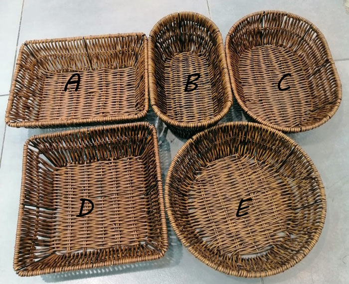 Rattan Bread Basket Multi-Design 1-Pc