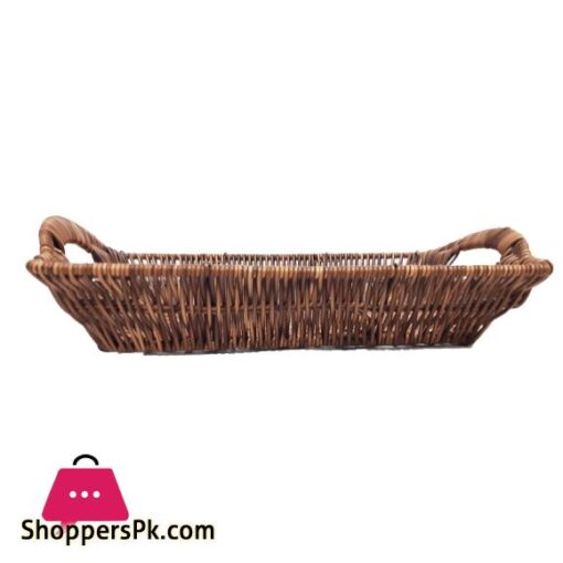 Rattan Bread Basket Rectangle with Handle Size 14 Inch 15 Inch