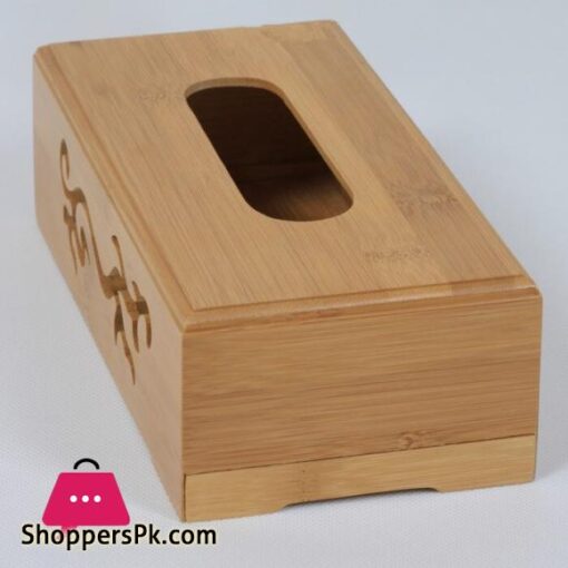 Rustic bamboo tissue box cover wood drawer Quality flip type home decoration vintage Creative napkin holder for paper towelstissue box cover wood