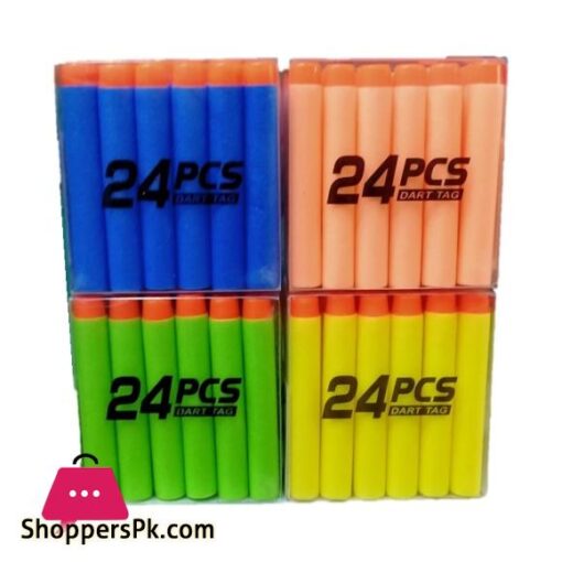 24 Pieces Soft Nerf Dart Stick On Foam NerfBullets Nerf Canon Blasters Refill Darts Multicolor