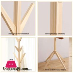 Solid Wood Hanger Floor Standing Coat Racks 8 Hooks Home Furniture Storage Clothes Hanging Wooden Hanger Bedroom Drying Rack
